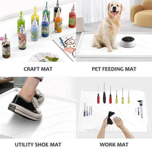 Heavy Duty Silicone Under Sink Mats for Kitchen Waterproof 37" x 19", Extra Thick Under Sink Rubber Mat Drip Tray, Raised Edge Under Sink Liner,Prevent Drips, Leaks, Spills,White - color: White, size: 37'' x 19'' x 1''
