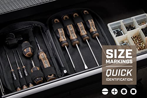 Spec Ops Tools Screwdriver Set for Professional Construction & Jobsite Use, Phillips and Slotted Drivers with Magnetic Tips, 10-Piece