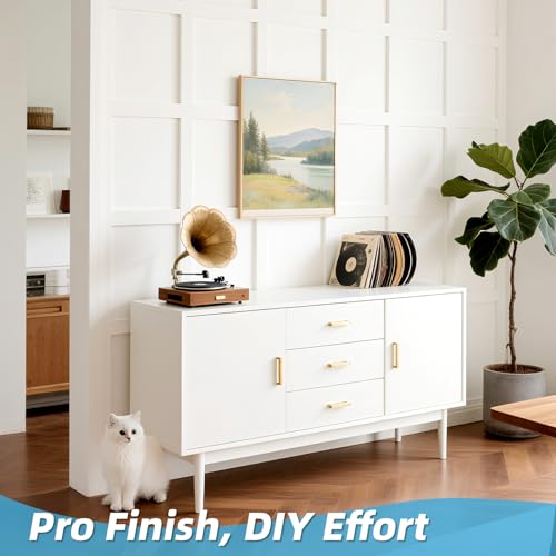 Art3d MDF Premade Paintable Board and Batten Wainscoting Kit, 94.5 x 54 in - size: 94.5 x 54 Inch