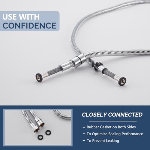 Angle Simple Replacement Shower Hose 79", Extension Hose 1/2" IPS, Chrome - color: Chrome, size: 79 Inch