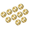 PATIKIL 10mm Tube OD Brass Compression Sleeves Ferrules, 50 Pack Brass Ferrule Fitting Brass Compression Fitting Assortment Kit for Air Water Gas Pipe - size: 10mm