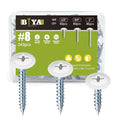 White Wood Screws 240pcs #8 Self Tapping Cabinet 3 Size 1/2 3/4 1 Inch - color: White, size: 240 SCREW COUNT