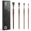 Fuumuui Professional Paint Brush Set, 4Pcs Natural Badger Hair with Flat Shape Blending Mop Oil Paint Brushes for Acrylic Painting Oil and Gouache - style: Flat