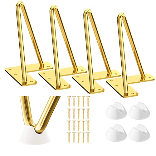 SMARTSTANDARD 6 Inch Hairpin Furniture Legs, Gold Set of 4PCS - color: Gold, size: 6 Inch
