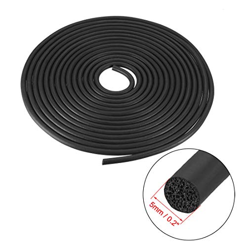 uxcell Foam Rubber Seal Weather Strip 5mm Diameter 5 Meters Long Black - size: 5mm x5m