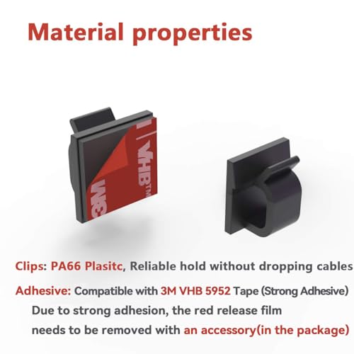 60Pack Cable Clips, Adhesive Wire Holder for Home Office, Black - color: Black- CC05(60PCS)