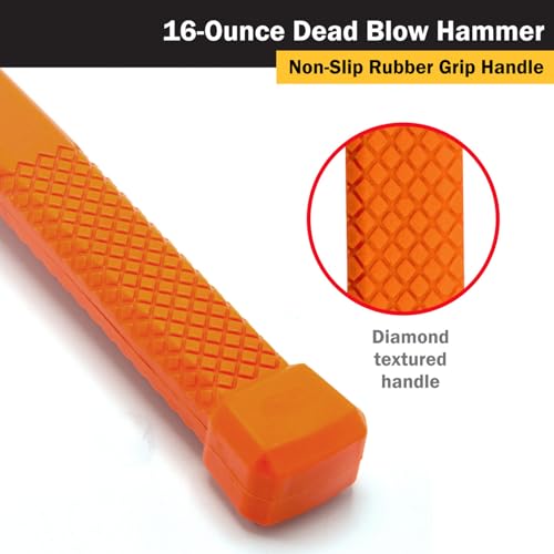 Titan 63116 1lb Dead Blow Hammer with Steel Shot Filled Head, Spark & Rebound Resistant, 12" Non-slip Diamond Textured Handle - size: 16oz