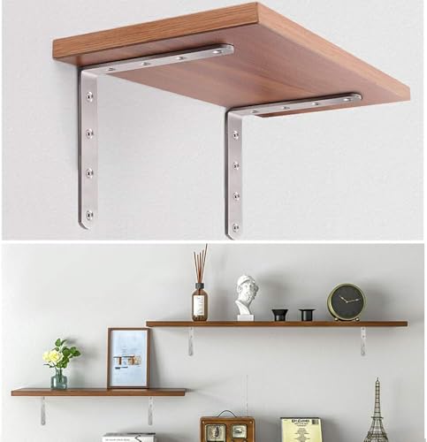 4 Pack Flat Mending Plate for Wood, Stainless Steel Straight Brackets Flat Repair Fixing Wood Brace Joining Plates Connector with Fixing Screws (8, L-Shaped Bracket 0.78*3.93*3.93in) - size: L-Shaped Bracket 0.78*3.93*3.93 in