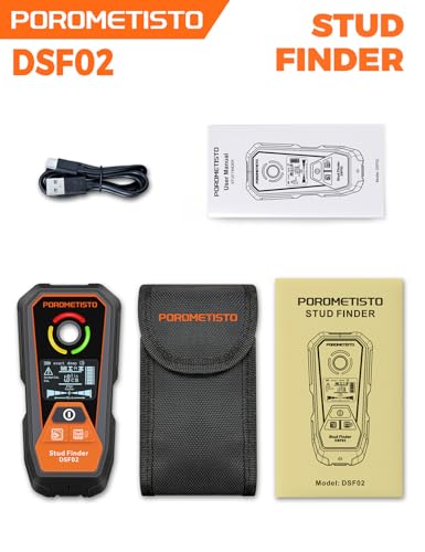 Rechargeable 6 in 1 Stud Finder Wall Scanner POROMETISTO,High Range Measure