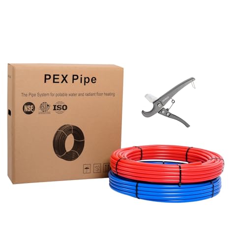 EFIELD 1/2-inch 2 x50 ft Pex-b Pipe/Tubing, Blue & Red 100 ft Length - size: 1/2 inch, 2x50 ft, style: Pipe Only