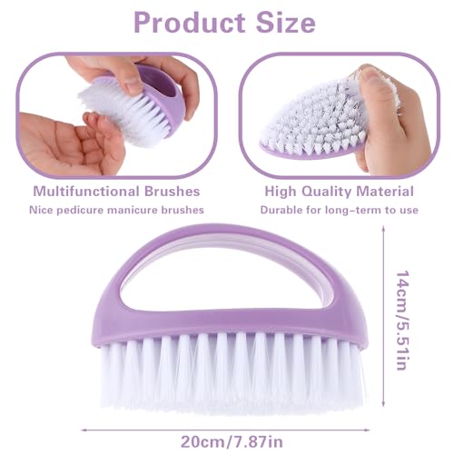 Amaxiu Hand Nail Brushes, 2pcs Grip Clean Heavy Duty Nail Brushes for Cleaning Fingernails Nylon Firm Stiff Bristles Deep Clean Scrubber for Mechanics Gardeners Hand Under Nails Toes(Green, Purple) | Nylon Firm Stiff Bristles Deep Clean Scrubber for Mecha