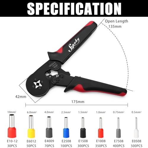 Ferrule Crimping Tool Kit, Ferrule Crimper Plier with 1800PCS Wire Ferrules