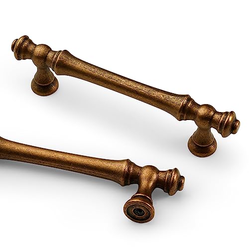 Asidrama 10 Pack 3 Inch(76mm) Antique Brass Kitchen Cabinet Handles, Cabinet Pulls Kitchen Cabinet Hardware for Cupboard Drawer Pulls - color: Antique Brass, size: 3" Hole Center, style: 10 Pack