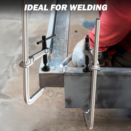 12 Inch Heavy-duty Bar Clamps (1200 lbs), 4-Pack, 4-3/4" Throat, Thickened F Clamps for Welding, Metalworking and Woodworking - style: 1200 Lbs