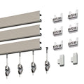 GalleryOne Pro Picture Hanging System Set - Covers 18 ft of Wall Space - Heavy Duty Discreet Picture Rails & Art Hanging Kit Without Nails - for Home or Office - color: Paintable Aluminum