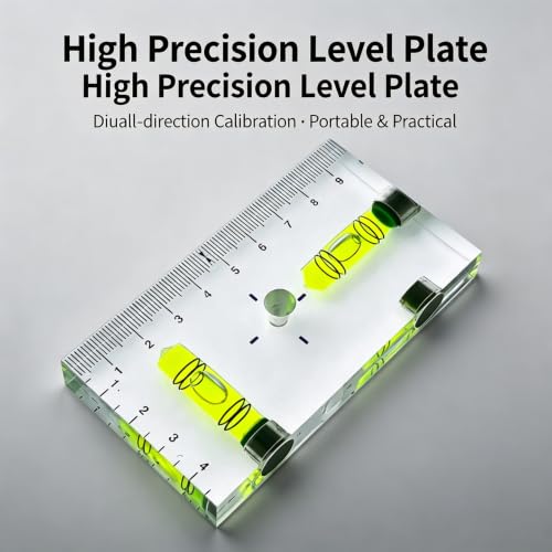 Transparent acrylic T-shaped integrated level with printed scale, high-precision bubble level, 95x51x13mm (Magnetic Green - Double Line) - color: Magnetic Green - Double Line