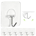 JINSHUNFA Adhesive Wall Hooks No Drill Clear Heavy Duty,13LB Sticky 8 Pack - color: Clear, size: Medium 8 Pcs