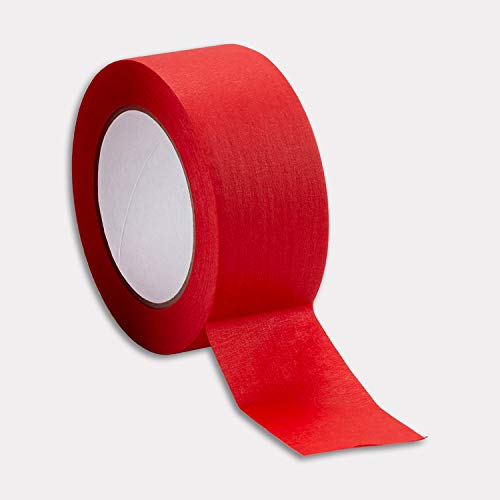 Lichamp Wide Red Painters Tape 2 inches, 1pc Medium Adhesive Red Masking Tape, 1.95 inches x 55 Yards (Pack of 2) - size: 1.93 inches (Pack of 2)