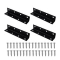 Long L Bracket,ULIFESTAR Black Corner Brace Brackets,Stainless Steel Corner Brackets,Heavy Duty Shelf Bracket,Metal Right Angle Bracket for Wood,128*25mm/5.04*0.98'' 4 PCS - size: 128*25mm/5.04*0.98''