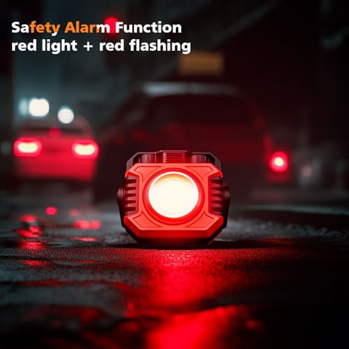 Samyoung 2-Pack 2400LM Magnetic Rechargeable Work Light, Up to 80 Hours - color: Red
