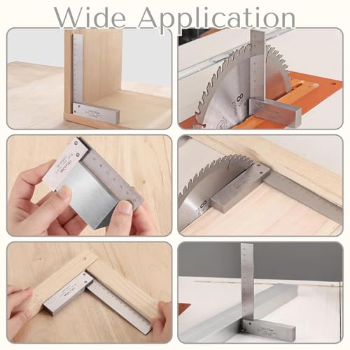 Machinist Square with Scale 2, 3, 4, 6 Inch, Atarvana 90 Degree Carpenter Square, Harden Carbon Steel Engineer Square Hard Steel Construction for Precision Layout and Measurement Woodworking