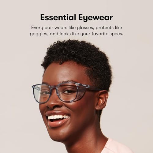 Stoggles Square Wide Fit Z87.1 Certified Polycarbonate Safety Glasses - color: Charcoal, size: Wide