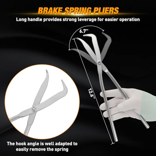 GOOACC 8PCS Drum Brake Tool Kit w Spring Pliers Adjustment Spoons Set Red - color: 8pc Brake Tool Red