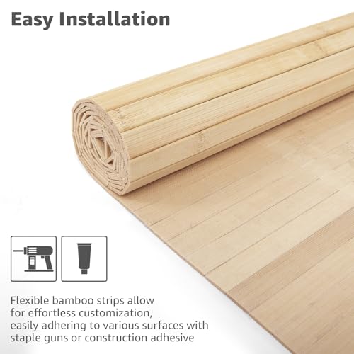 Art3d 48 x 96 in Pole Wrap Natural Bamboo Wall Panel, 1-Pack, Carbonized - color: Carbonized, size: 1-48 inches x 96 inches
