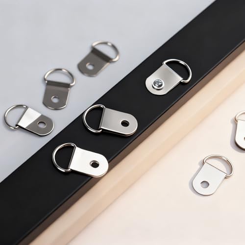 D-Ring Picture Hangers with Screws 80 Pack Hangers for Picture Frame 1Hole - size: 1hole_80pcs