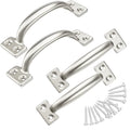 TamBee 6 Inch Gate Handle Outdoor 304 Stainless Steel Door Pull Handle Rustproof Barn Door Handles for Fences Garage Yard Kitchen Bathroom (4 Pack) - size: 4 Pack 6 Inch Stainless Steel