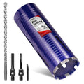 3-1/2" Core Drill Bit with Pilot Bit & Adapters(SDS Plus and 1/2" Hex), 5/8"-11 Thread, 9.5" Depth, Upgraded-Welded Segments Diamond Core Bits for Concrete, Masonry, Brick Block - size: 3-1/2"
