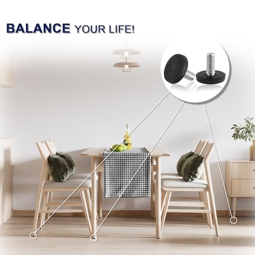 M8 Thread Furniture Feet Levelers, 12 PCS Adjustable Furniture Feet - size: M8