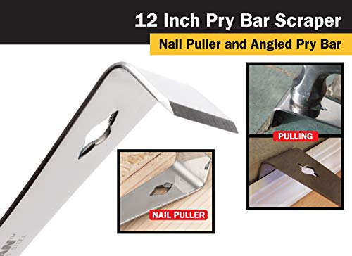 Titan 11511 12-Inch Stainless Steel Pry Bar Scraper - size: 12"