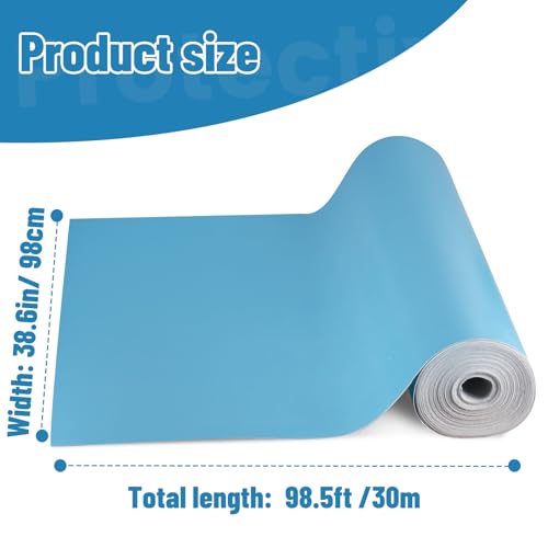 Temporary Floor Protection Film for Construction - 325 SQFT Coverage (39.4" x98.5ft), Heavy-Duty Surface Protector for Hardwood, Tile, Carpet, Countertops