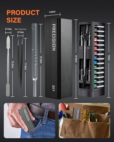 49 in 1 Precision Screwdriver Set, Professional Magnetic Mini Screw Driver with Magnetic Storage Box, Repair Tool Kit for Phone, Computer, Watch, Laptop, Macbook, Ring Doorbell, Eyeglass, Electronic - style: Manual