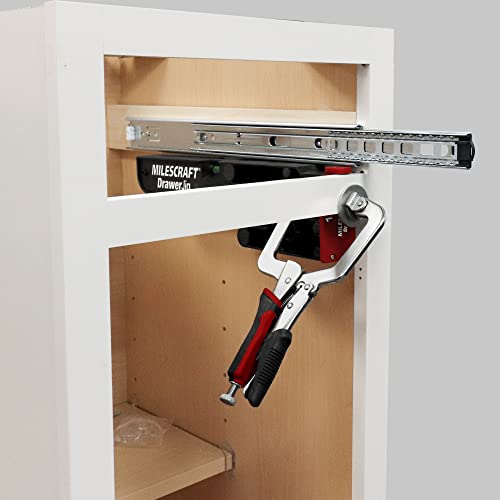 Milescraft 1341 Drawer Jig - Reversible Jigs for Easy Drawer Installation, Built in level, Non-Marring Rubber Protects Cabinets