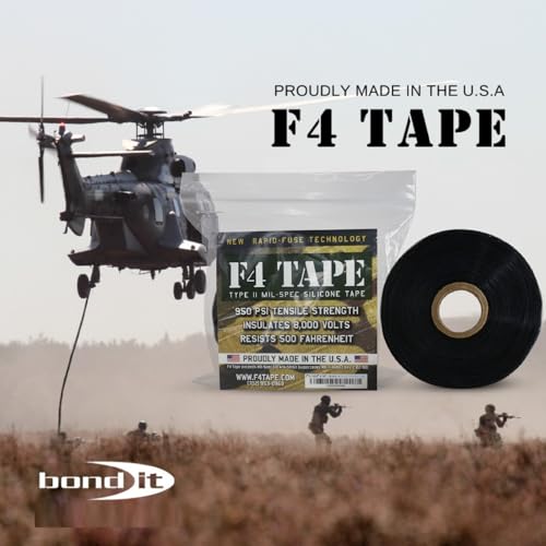 Bond It F4 Tape, Self-Fusing Silicone Tape, Pack of 2, Black - color: Black, 2 Packs