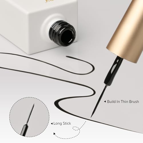 GAOY Black Swirl Gel Nail Polish Art Liner, 12ml Classic Color - color: Classic Black