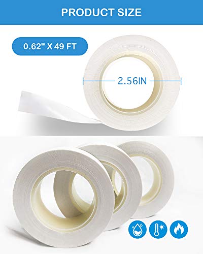 Wapodeai 3pcs Premium Electrical Tape White, 0.62 in X 50 ft - color: White
