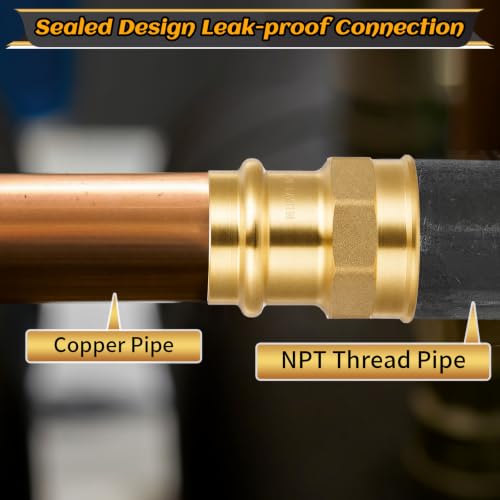 16 Pack 1" Press x 1" Fip Brass Press Fittings - color: Fip, size: 1 Inch