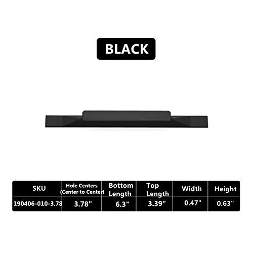 Kitchen Cabinet Pulls - Black Cabinet Handles - 5 Pack Long Cabinet Hardware for Drawers Dresser Furniture Pulls (3.78 inches Hole Center - 6.3 inches Length) - size: 3.78 inches Hole Center - 6.3 inches Length