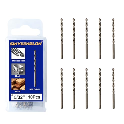 5/32 Cobalt Drill Bits for Metal and Hardened Steel (10Pcs) - size: 5/32 in (10 pcs)