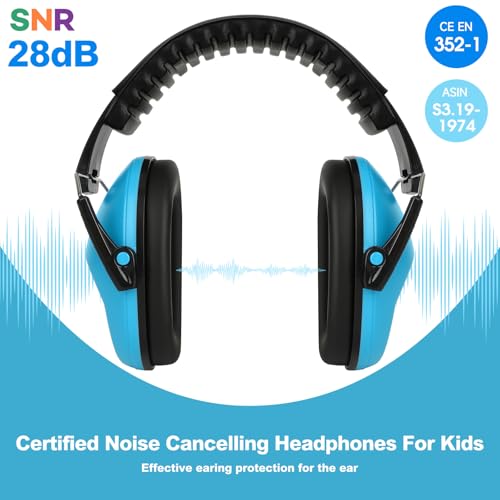 Floriogra Noise Cancelling Headphones for Kids/Toddler 28dB SNR Ear Muffs - color: Blue