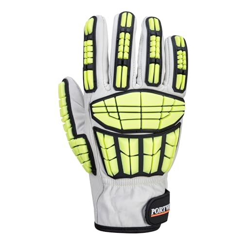 Portwest A745 Impact F135 Cow Leather Lined Glove Wrist Strap Fastening - size: 4X-Large