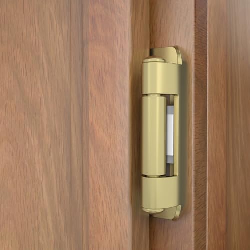 Chibery 10 Pack | 1/2 inch Overlay Semi Partial Wrap Around Cabinet Hinges, Self Closing Face Frame Variable Decorative Replacement, Kitchen Hardware, with Screw & Quiet Bumper (Brass Gold) - color: Gold