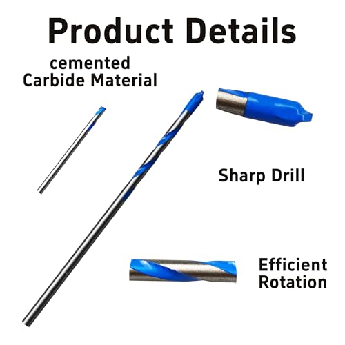10PCS 1/8" Solid Carbide Drill Bit Set, Masonry Drill Bits, Concrete Drill Bits for Glass, Tile, Brick, Cement, Plastic, Wood - size: 1/8"-10PCS