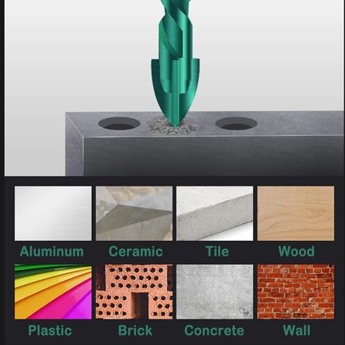 10pc 5/16”Ceramic Tile Drill Bit,8MM Masonry Drill Bits Concrete Drill Bit Set for Tile,Brick, Plastic and Wood,Tungsten Carbide Tip Best for Wall Mirror. - size: 5/16 in