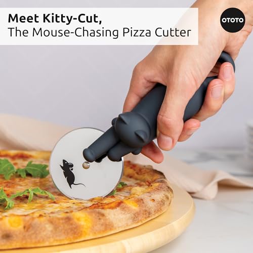OTOTO Muscateers Bundle of Mary Cat, Katie, Kitty - Jar Scraper Spatula, Soup Ladle, Pizza Cutter - Cute Kitchen Accessories, Spooky Gothic Cat Gifts for Women, Kitchen Gifts, Halloween Gifts - color: Muscateers Bundle