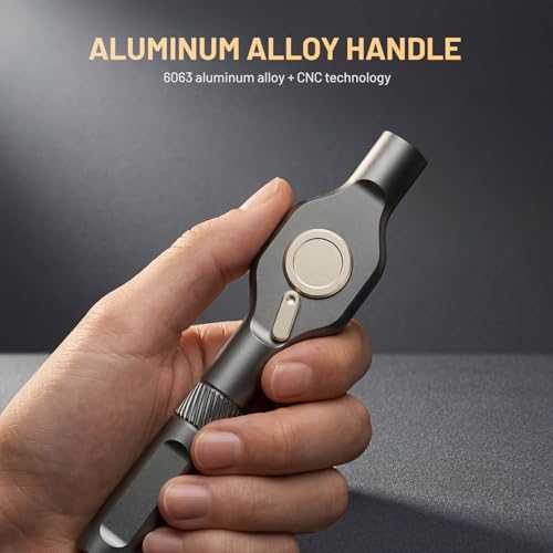 ATuMan 24 in 1 magnetic ratchet screwdriver set, Mini Bit Driver Kit with Reversible T-Handle, 40-Tooth Magnetic Multi-Bit Tool for Tight Spaces, Furniture Assembly, Bike Repair & EDC, with Case - style: RS1- 24 in 1
