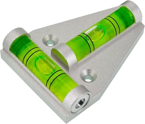 T-Shaped Spirit Level, Aluminum Alloy, 58mm x 24.5mm, with Dual Bubble Vials and Magnetic Base (58mm)